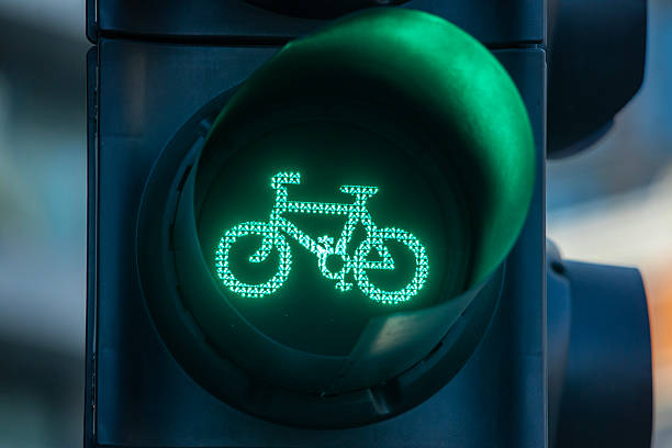 istock Green Light in a Bicycle Lane in London, UK 2224540937