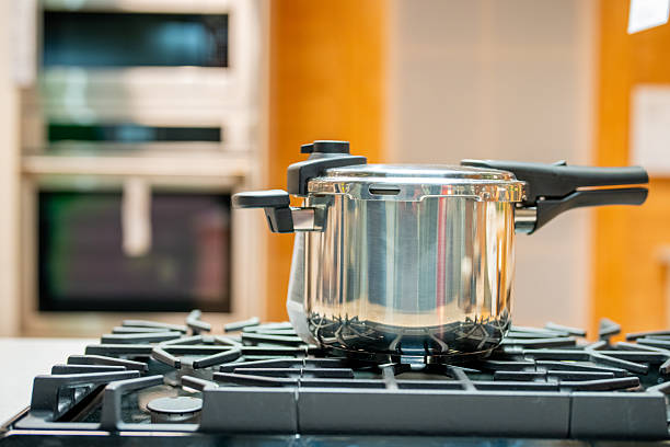 Pressure cooker on oven kitchen