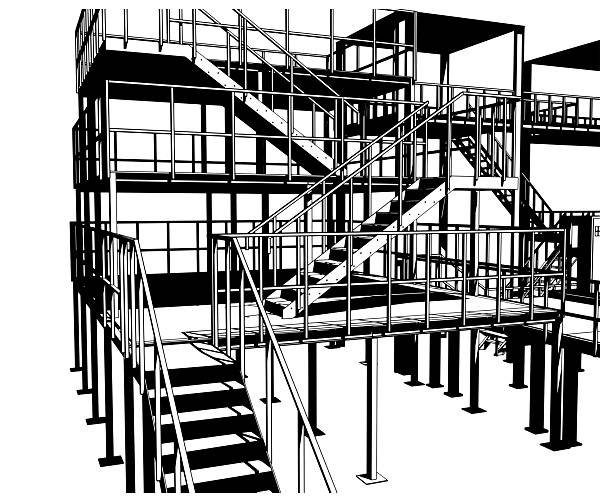 istock Industrial production metal stairs platforms and equipments 2224552144