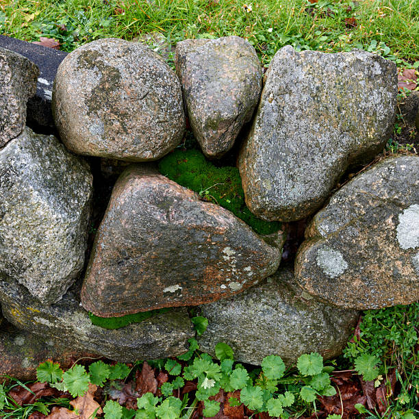 istock Rustic arrangement of stones with moss growth and greenery in Danish countryside 2224554013