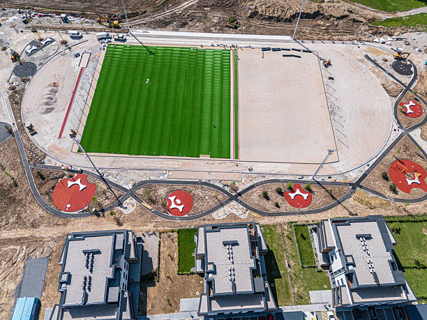 istock Aerial View of Sports Complex Construction 2224556403