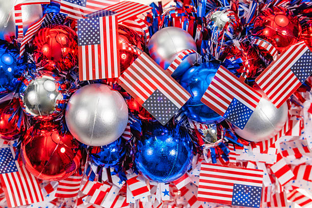 istock america flag with decorations for Independence Day or celebrate July 4th. 2224556781