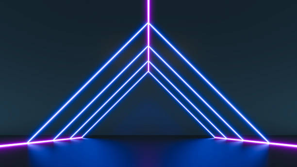 istock Neon lines glowing in the dark. 2224574083