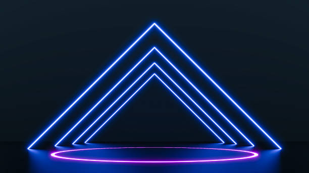 istock Neon lines glowing in the dark. 2224574089