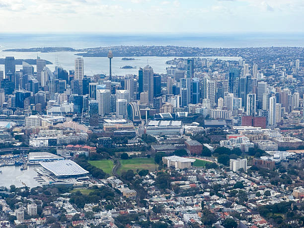 Aerial view over Sydney CBD, Australia