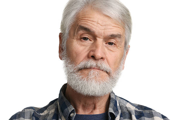 istock Senior man with mustache on white background 2224578242