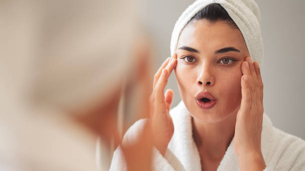 istock Woman is doing face yoga 2224579731