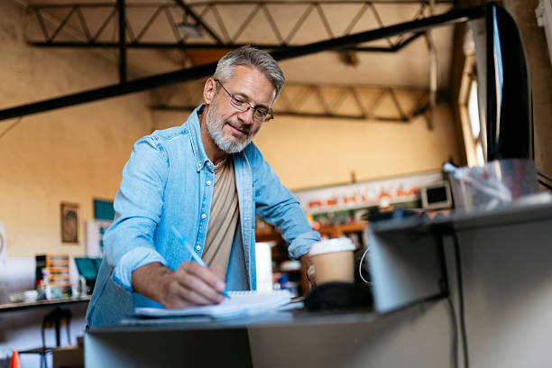 istock Mature small business owner taking notes in his workshop 2224581389