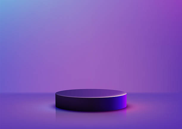 istock product display mockup with black cylindrical podium glowing pink blue light on vibrant gradient background for modern branding, abstract showcase, technology and advertising concept 2224582429