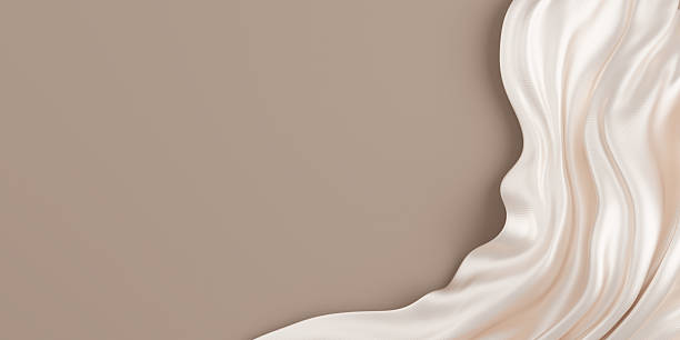 istock Beige fabric on brown background with copy space 3D render 2224585760