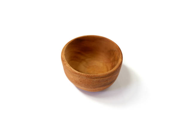 Round wooden cup top view