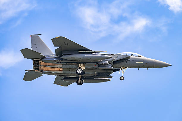 istock F15E Fighter Jet landing at  kadena air force base 2224591840
