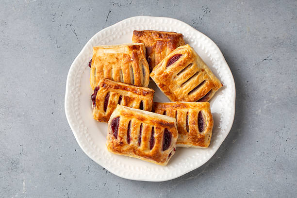 istock Miniature Danish Pastries with cherry, close up 2224592457
