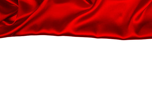 istock Red silk or satin luxury fabric texture can use as abstract background. Top view. 2224594702
