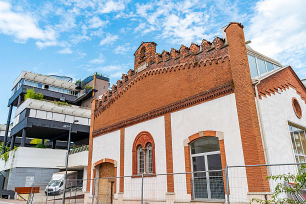 istock external structure used as a warehouse under renovation with English-style architecture 2224601001