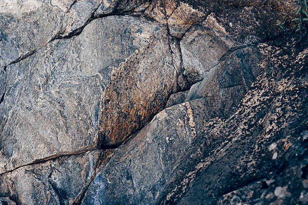 istock Natural stone texture with cracks, vegetation and dirt, texture background 2224601902