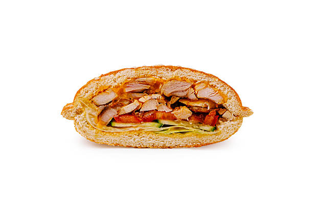 istock Savory chicken sandwich with fresh ingredients and whole grain bread 2224607406