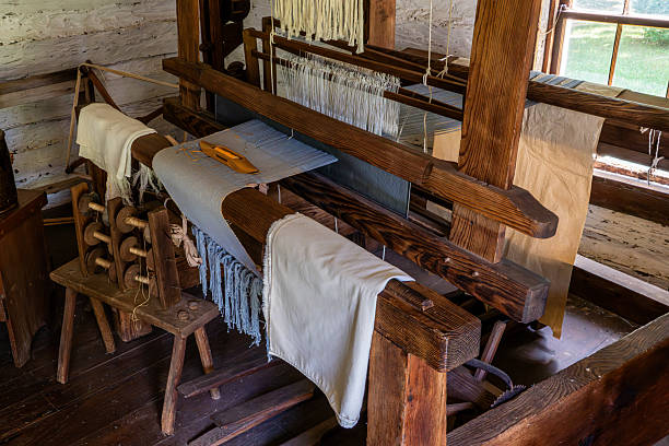 istock A hand-operated cotton weaving loom 2224611959