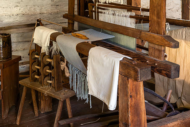 istock A hand-operated cotton weaving loom 2224612179