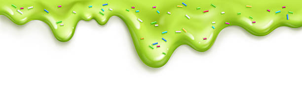 istock Green ice cream melt with colorful sprinkles 2224613844