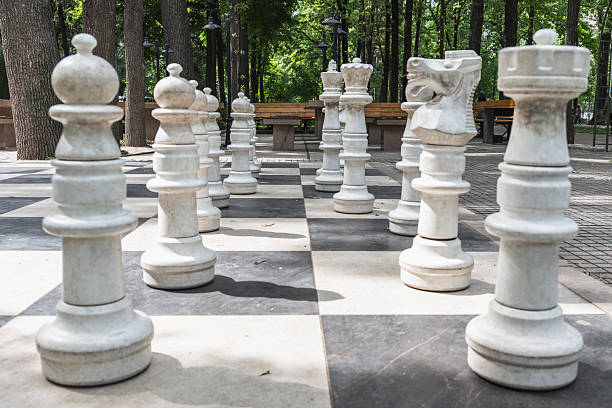 istock Giant chess pieces on a chessboard on Erkindik Boulevard in Bishkek. 2224617057