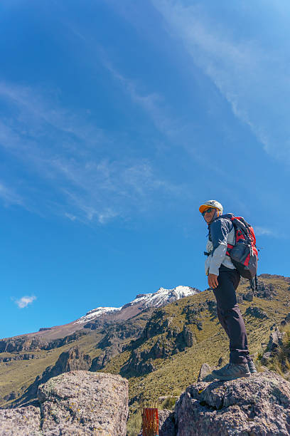 istock Hiker contemplating iztaccihuatl volcano in mexico 2224617612