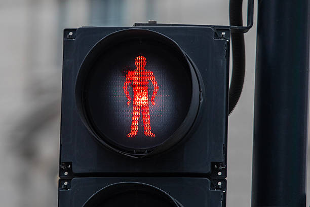 istock Red Man Light at a Pedestrian Crossing 2224624300