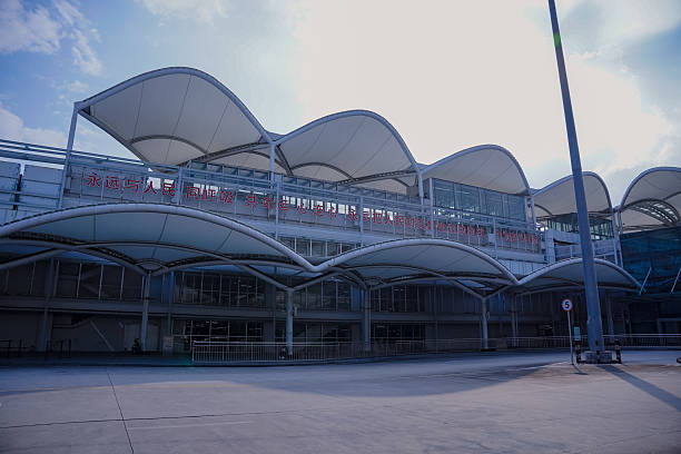 istock China - October 14, 2025: Airport in China with modern architecture that has a wavy roof. 2224626155
