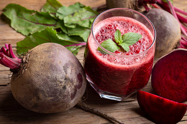 istock Glass of fresh beetroot juice or beetroot smoothie with vegetables 2224631703