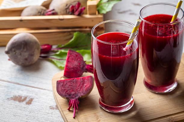 istock Glass of fresh beetroot juice or beetroot smoothie with vegetables 2224632254