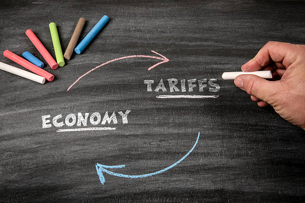 istock Tariffs and Economy Cycle Explained on Chalkboard: Trade Policy and Financial Strategy Concept 2224632860