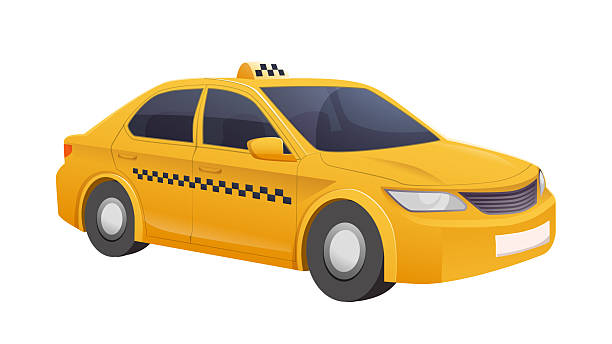 istock Yellow taxi car isolated on white. Vector illustration 2224650852