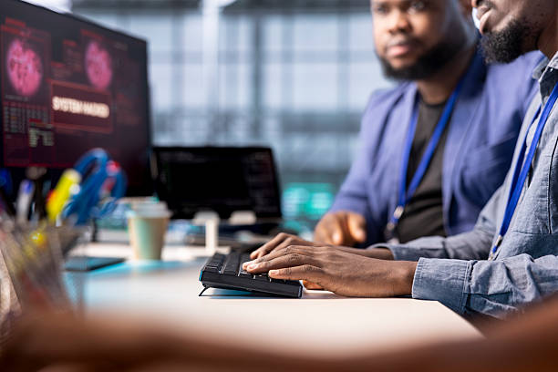 istock Man in data center workplace trying to get rid of virus 2224650857