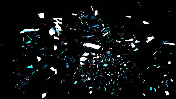 istock Glass Shards Cyan and White on Black Background 2224659759