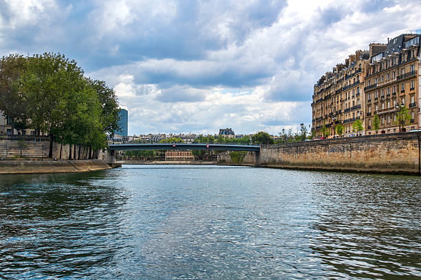 The River Seine in Paris and city architecture.