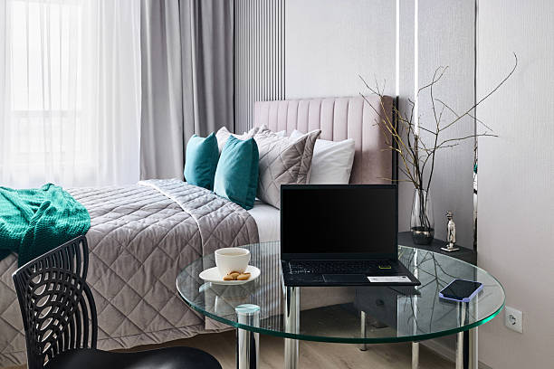 istock This Modern Bedroom Workspace Features Elegant Decor and a Stunning Minimalist Design 2224662804