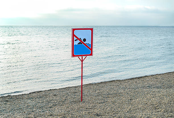 istock Beaches that are closed and swimming prohibited due to high waves. 2224666327