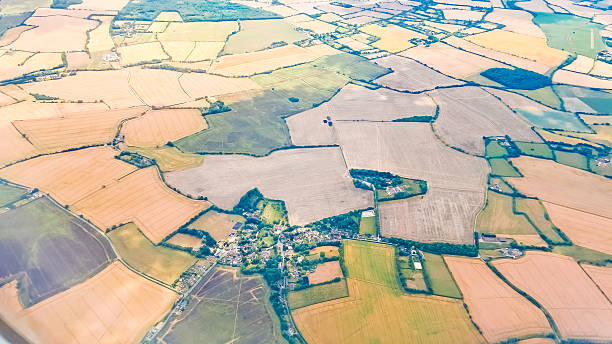 istock Airplane window perspective showing peaceful flight through sky and clouds. 2224672619