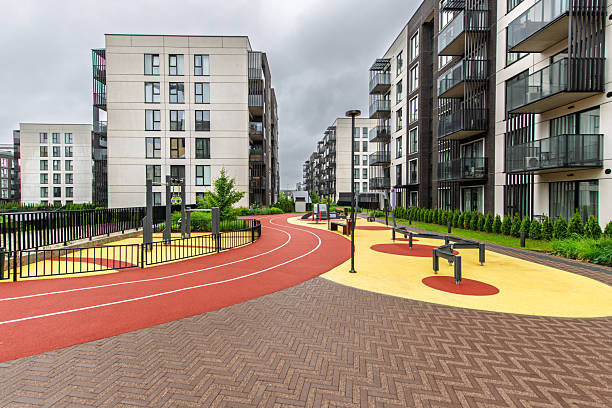 istock Modern Apartment Complex with Recreational and Outdoor Amenities 2224674035