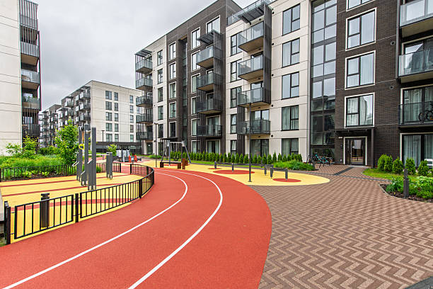 Modern Apartment Complex with Recreational and Outdoor Amenities