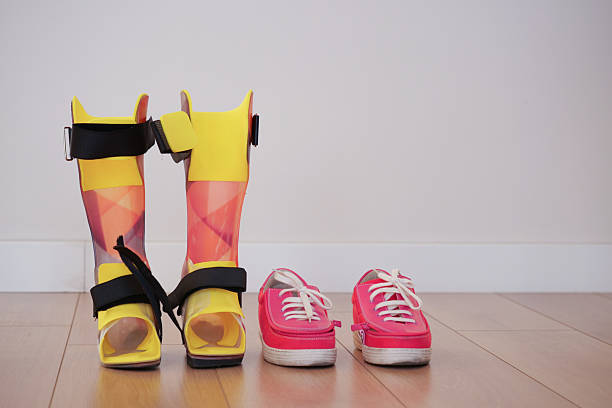 cerebral palsy leg brace on floor