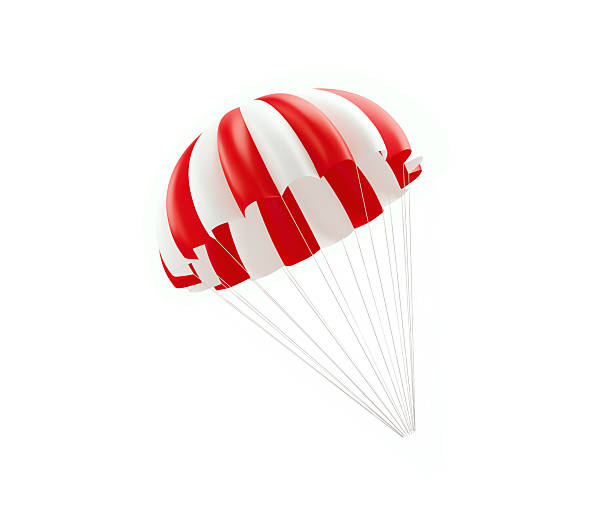istock Red And White Striped Parachute Isolated On White Background 2224680790