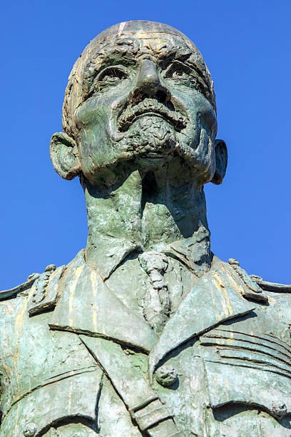 Paris, France - July 2, 2012: Monument sculpture of french president Charles de Gaulle, PARIS. Statue inaugurated november 9, 2000. statue signed by signA Jean Cardot.