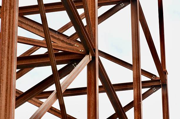 istock Construction elements metal beams. Building reinforcement. Metal slats 2224681069