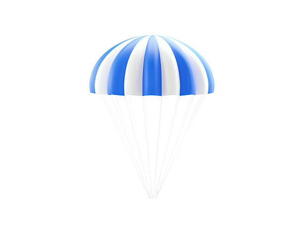 istock Blue And White Striped Parachute Isolated On White Background 2224681330