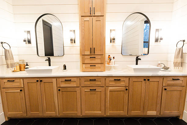 istock Modern Farmhouse Bathroom Vanity with Double Sinks 2224684236