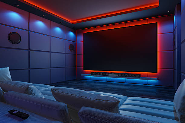 istock Futuristic Home Cinema Interior with Ambient LED Lighting and Acoustic Design 2224687322