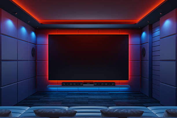 istock Futuristic Home Cinema Interior with Ambient LED Lighting and Acoustic Design 2224687324