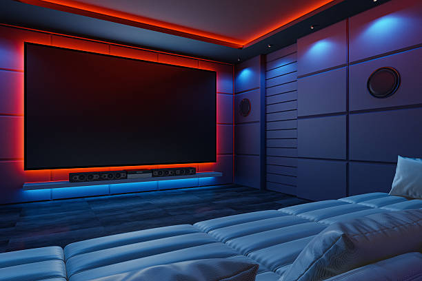 istock Futuristic Home Cinema Interior with Ambient LED Lighting and Acoustic Design 2224687325