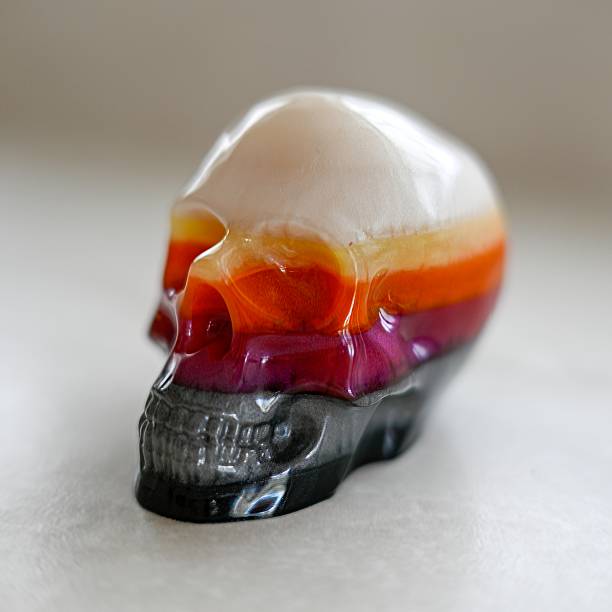 Origami skull and heart for Halloween or love themes